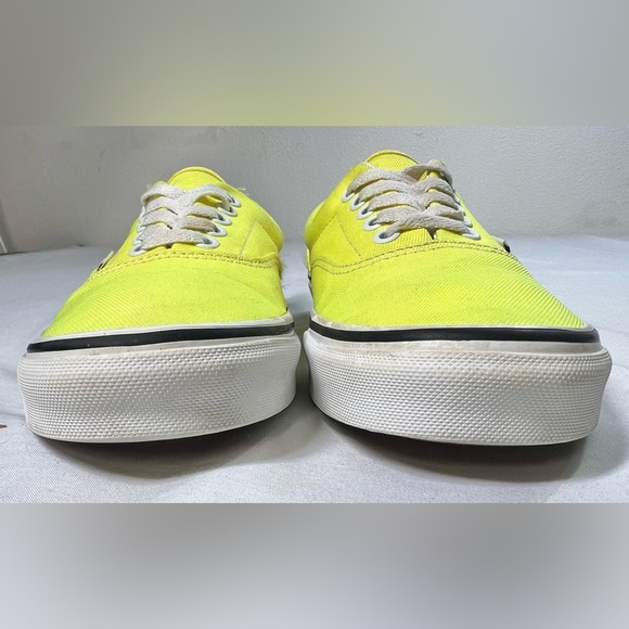 Vans Men's Era Neon Lemon Tonic Yellow True White Canvas Skate shoes Size 7 - Picture 4 of 9
